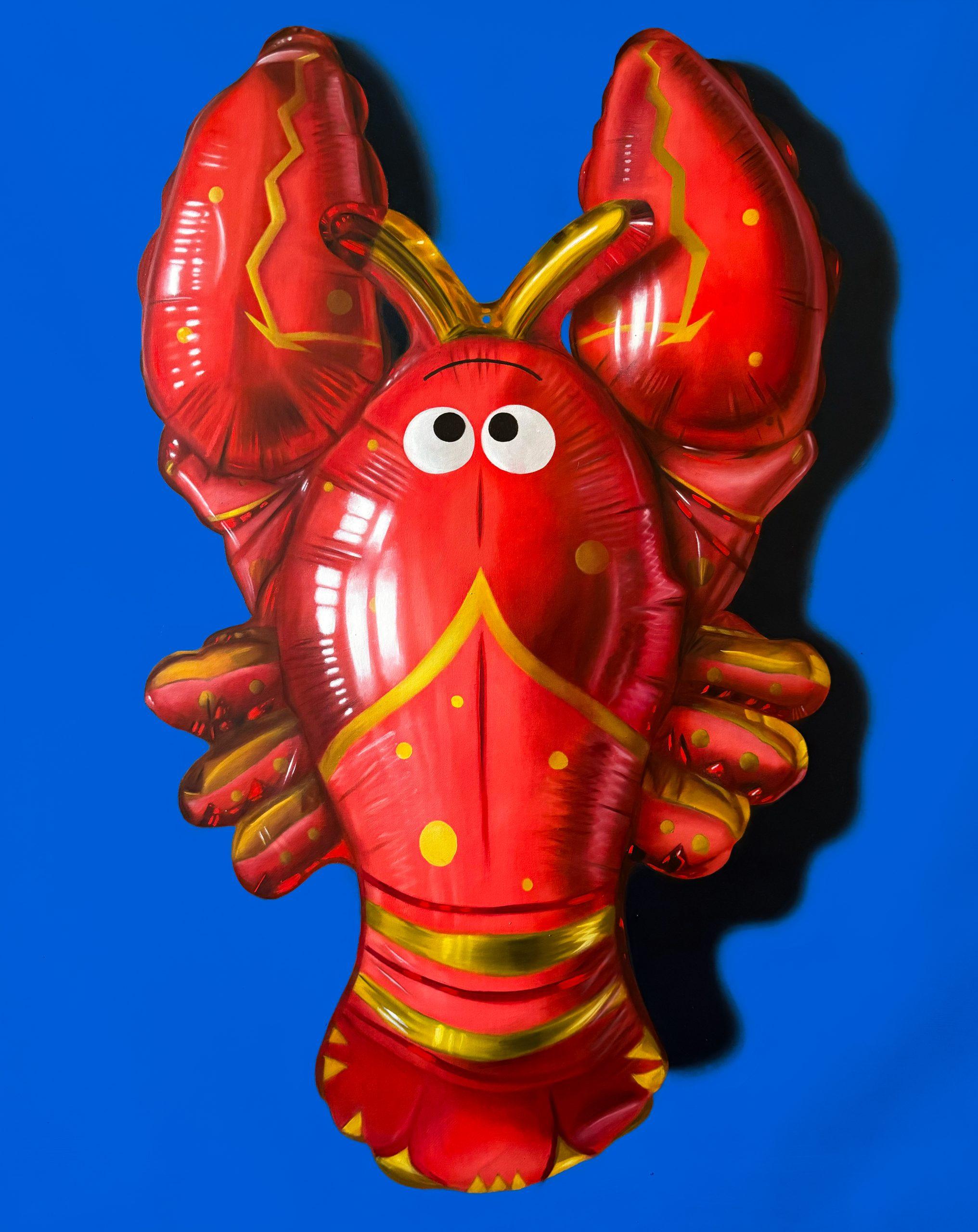 Ian Bertolucci Still-Life Painting - Red Lobster-original still life hyper realism oil paintings-contemporary artwork