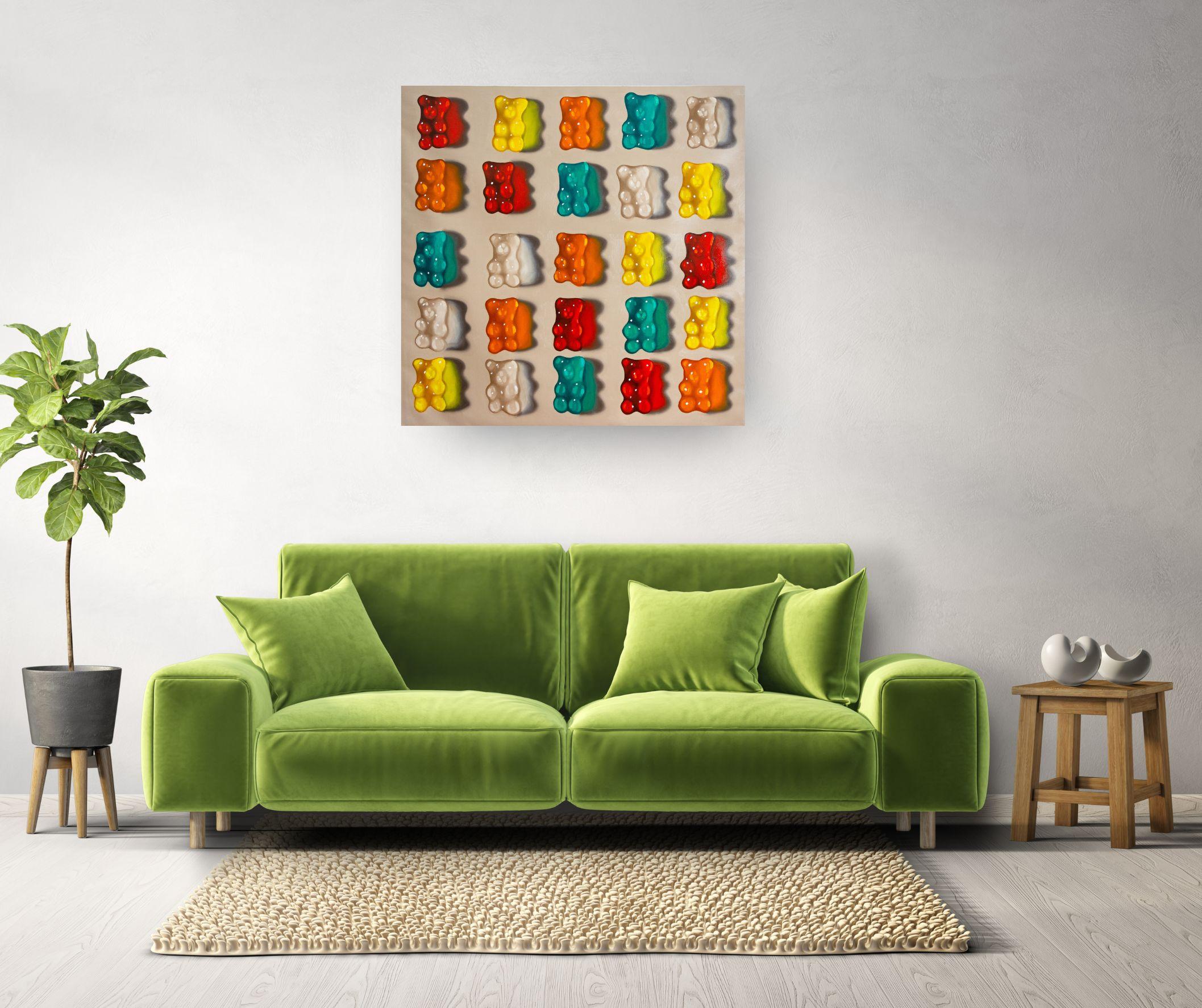 Rot, Gelb, Orange, Grün, Weiß-originale Stillleben Realismus Ölgemälde-Kunst (Abstrakter Impressionismus), Art, von Ian Bertolucci