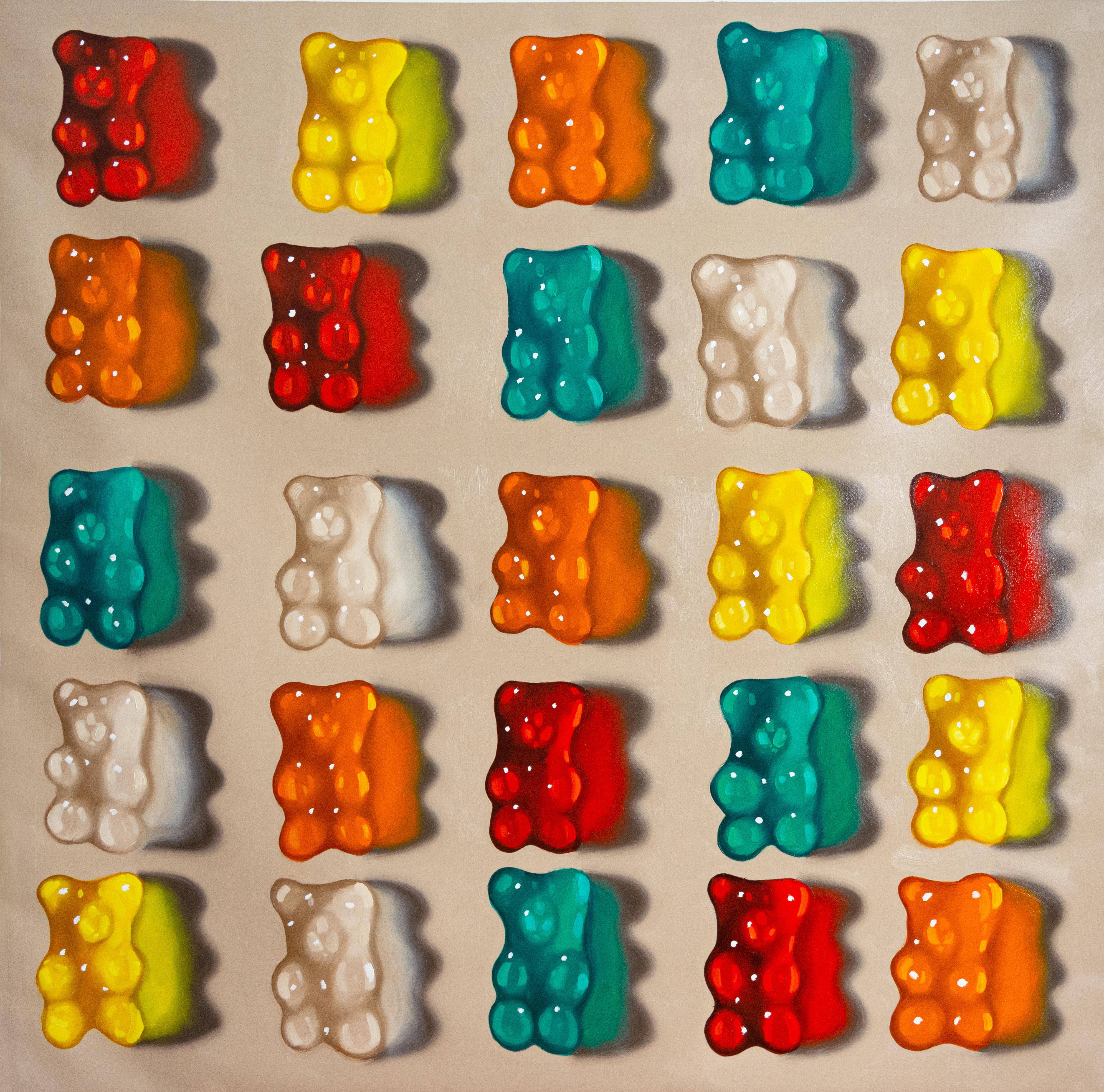 Rot, Gelb, Orange, Grün, Weiß-originale Stillleben Realismus Ölgemälde-Kunst