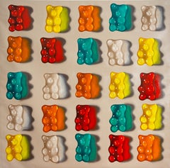 Rouge, Jaune, Orange, Vert, Blanc - Nature morte originale, peinture à l'huile réaliste-Art