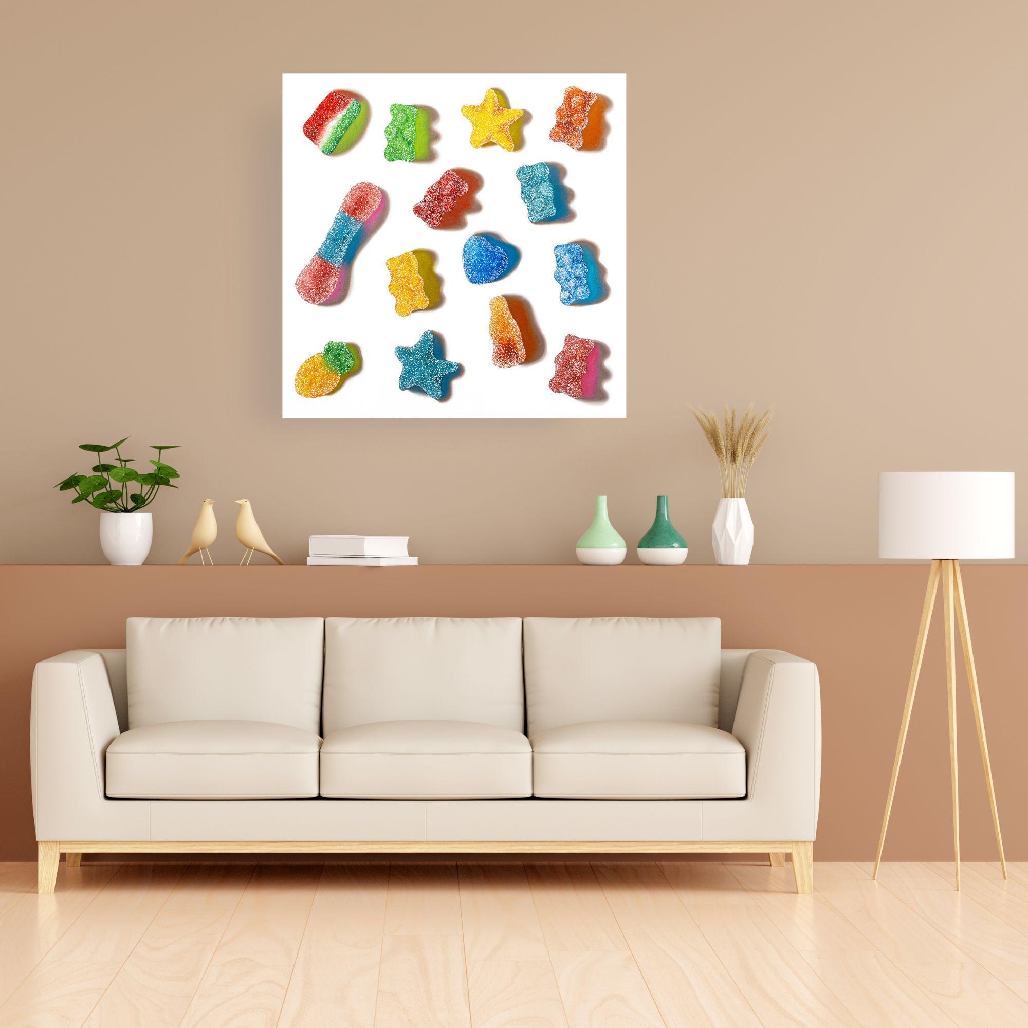 Sour Candies - Modernity original still life pop oil painting- contemporary Art - Pop Art Painting par Ian Bertolucci