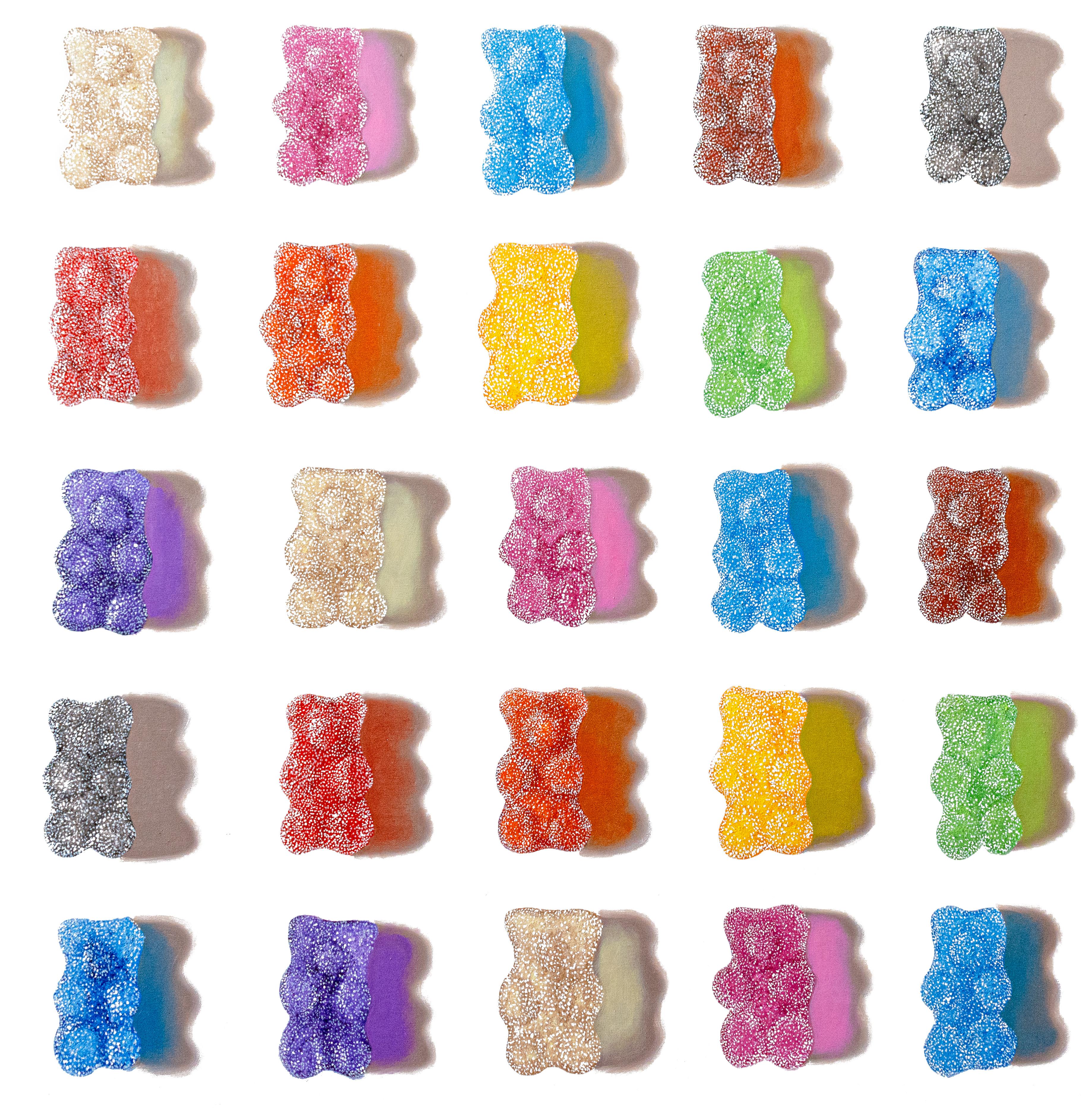 Sour Gummy Bears - Original modern pop still life oil painting- contemporary Art