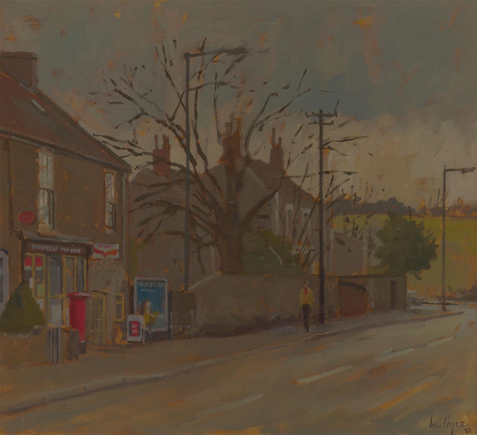 An impressive oil painting by prolific British artist Ian Cryer, depicting the post office in Willsbridge, Bristol. Based in the West Country Cryer is best known for his landscapes, interiors and representations of British rural life.

This