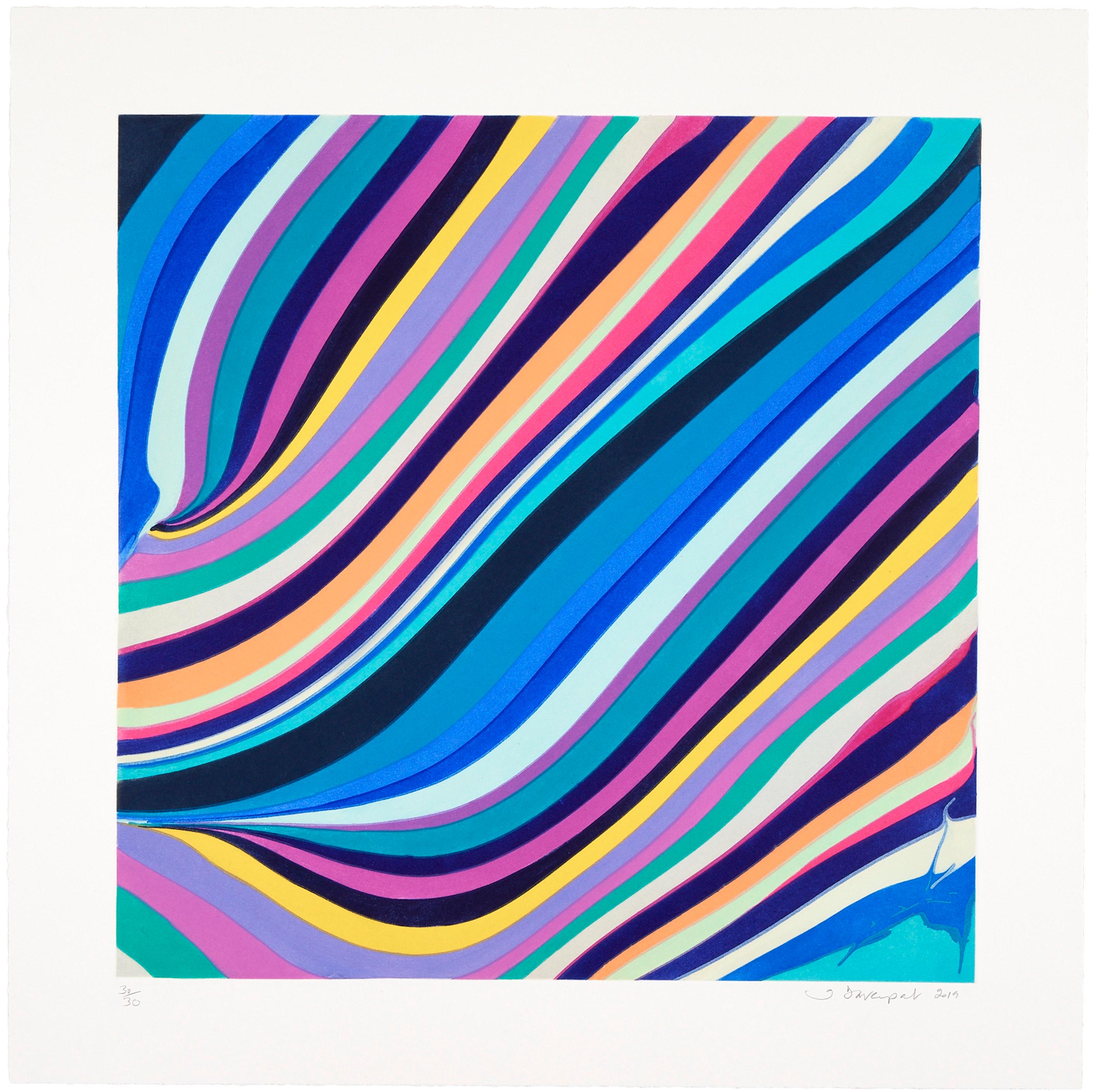 Evening, 2019
Ian Davenport

Etching on Canson Edition Bright White 320gsm paper
Signed, dated and numbered from the edition of 30
Published by Cristea Roberts
Image: 50 × 50 cm (19.7 × 19.7 in)
Sheet: 62 × 62 cm (24.4 × 24.4 in)