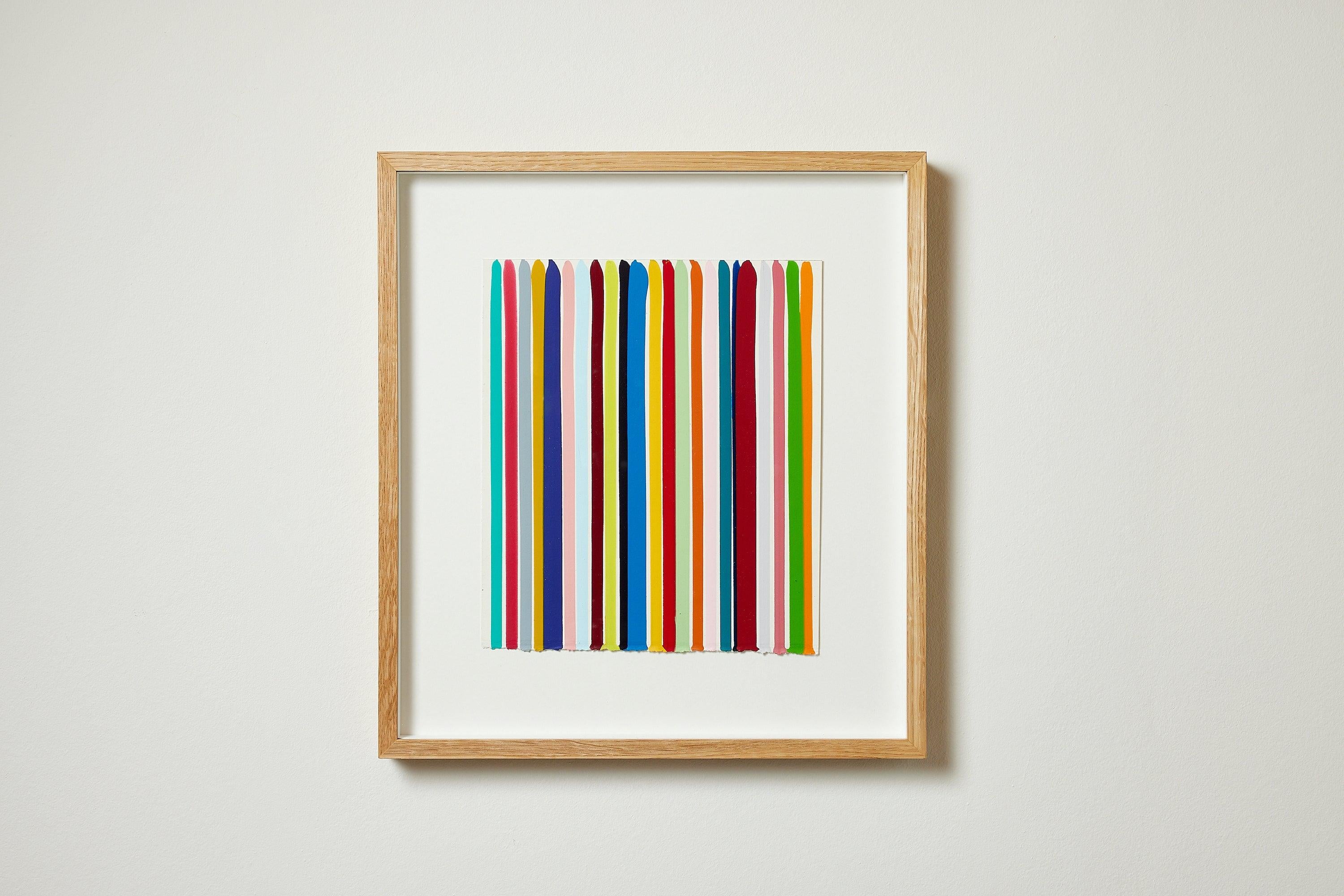Sin título -- Pinturas acrílicas, líneas vertidas, arte colorido de Ian Davenport 2