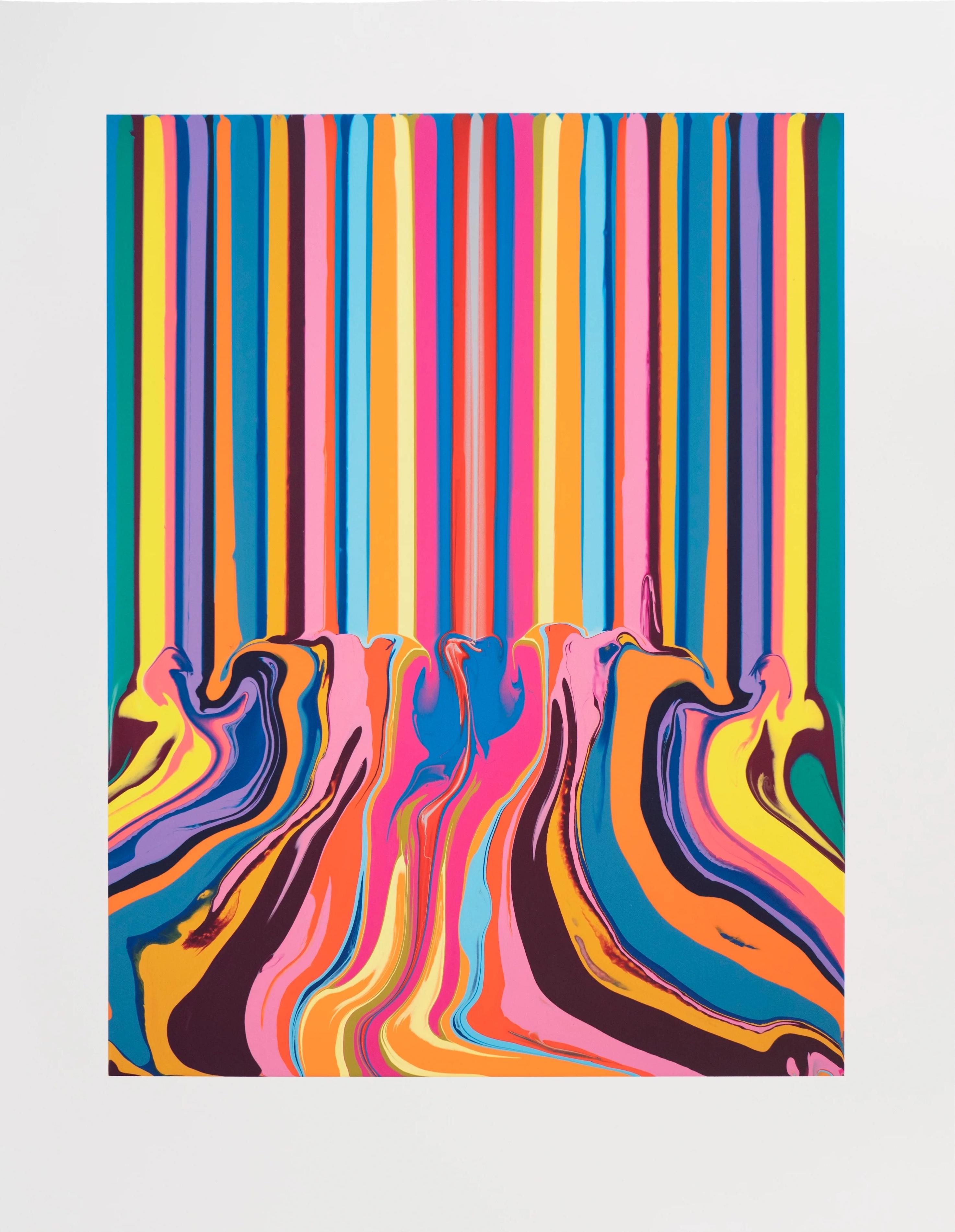 Uplift -- Archivalischer Tintenstrahldruck, farbige Linien, farbige Kunst von Ian Davenport