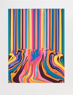 Uplift -- Stampa a getto d'inchiostro d'archivio, linee colorate, arte colorata di Ian Davenport