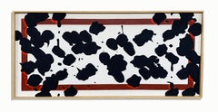 Abstract expressionist Contemporary Splatter Painting Black White Red