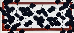 Abstract expressionist Contemporary Splatter Painting Black White Red