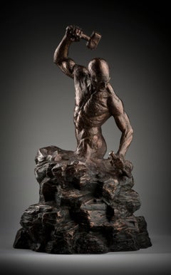 Creation of Self - tabletop Figurative human form sculpture man original modern