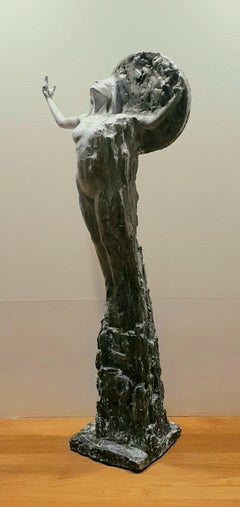 Rebirth - powerful strong human figure form standing sculpture resin cast modern