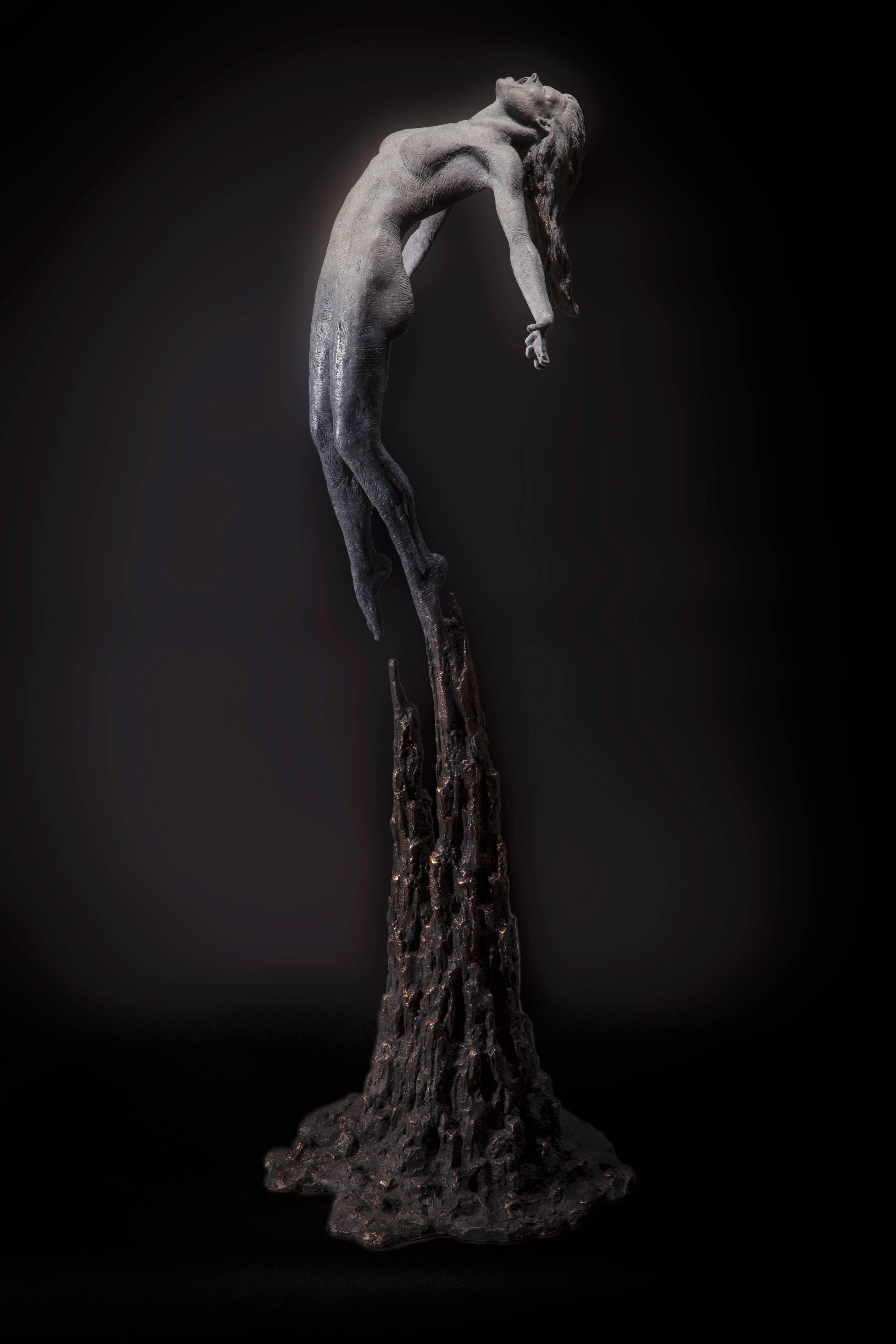 The Calling - female nude figure human form bronze sculpture modern artwork art - Sculpture by Ian Edwards