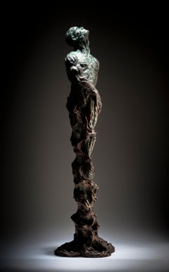 The Root Within - Figurative bronze sculpture nature surreal art contemporary 