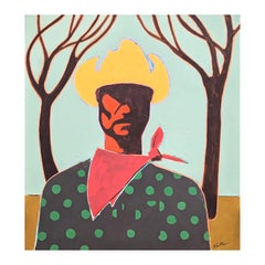 "Rascal" Contemporary Abstract Colorful Western Cowboy Portrait Painting