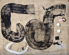 "Romulus" Contemporary Neutral Toned Gestural Abstract Expressionist Painting