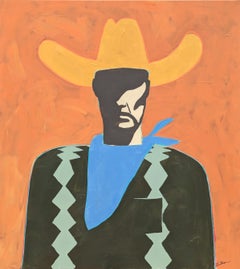 "Roper" Contemporary Abstract Colorful Western Cowboy Portrait Painting