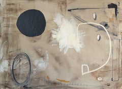 "Campo del Sur" Pintura Expresionista Abstracta Gestural Neutra Contemporánea