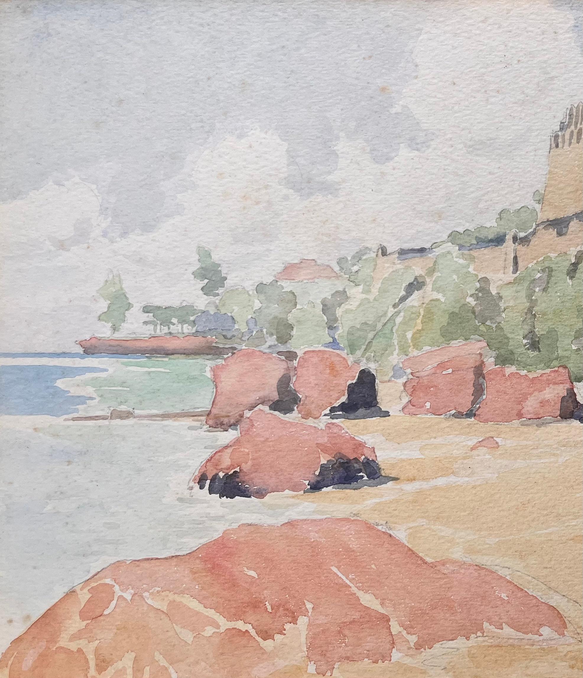 Acuarela británica finamente detallada del Fuerte Jesús en Mombasa, en África Oriental - Art Impresionista de Ian G. Walker