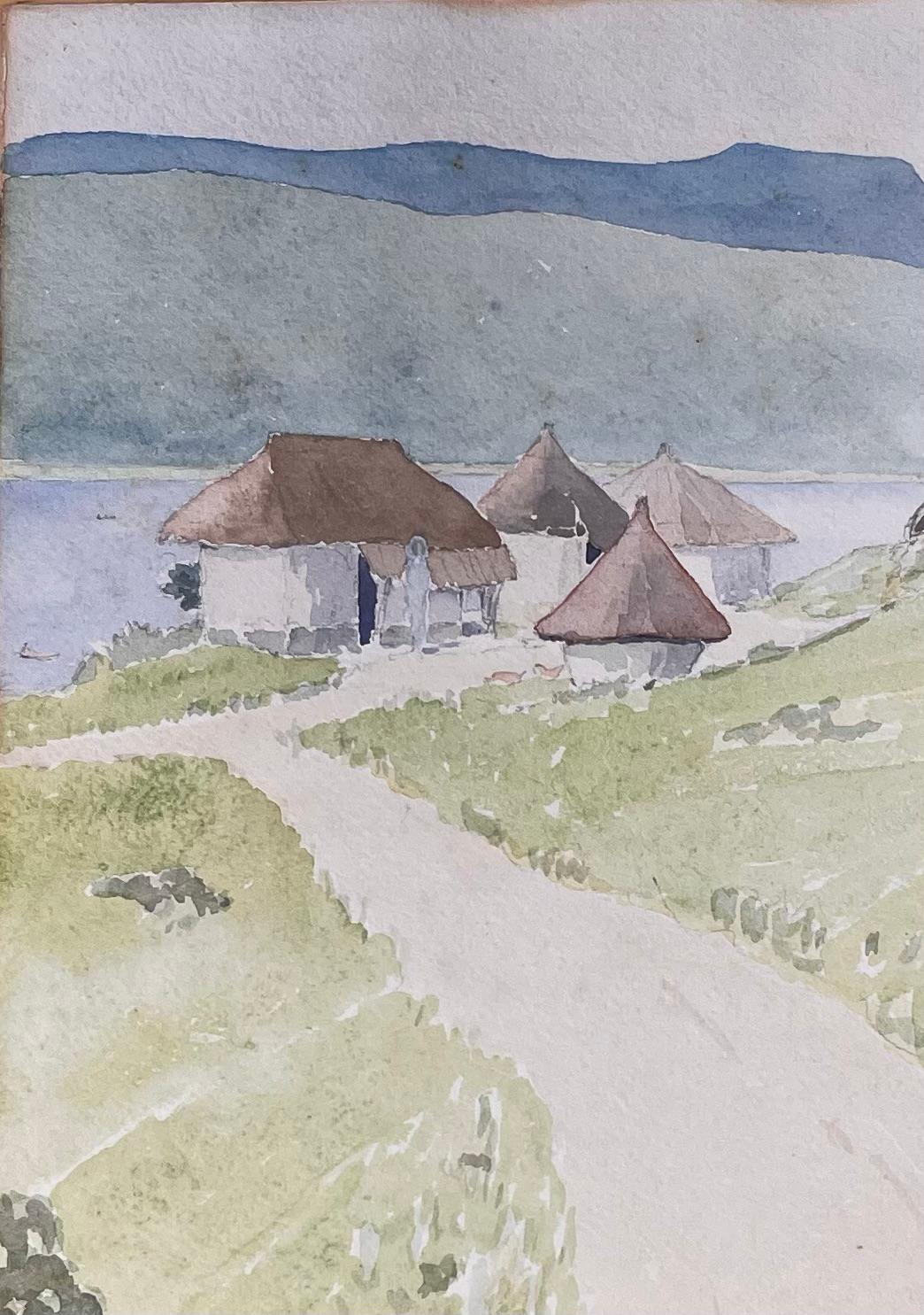 Fein detailliertes britisches Aquarell des südlichen Endes des Lake Tanganyika (Impressionismus), Art, von Ian G. Walker