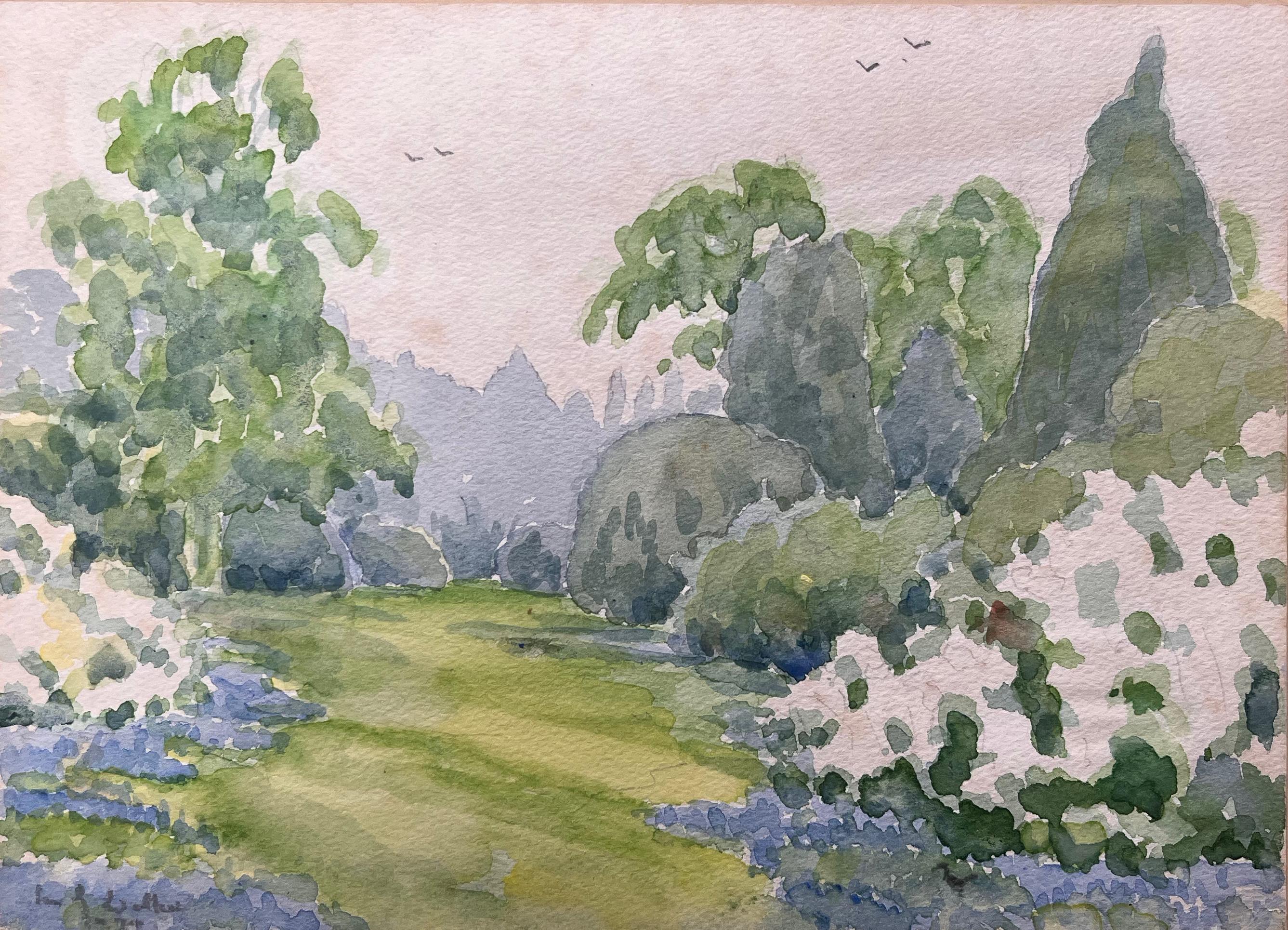 Landscape Art Ian G. Walker - Aquarelle de paysage topographique britannique finement détaillée