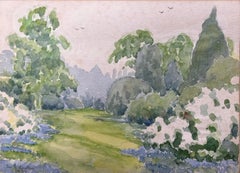Fein detailliert gearbeitete britische Aquarell-Topografische Landschaftsssszene in Topographie