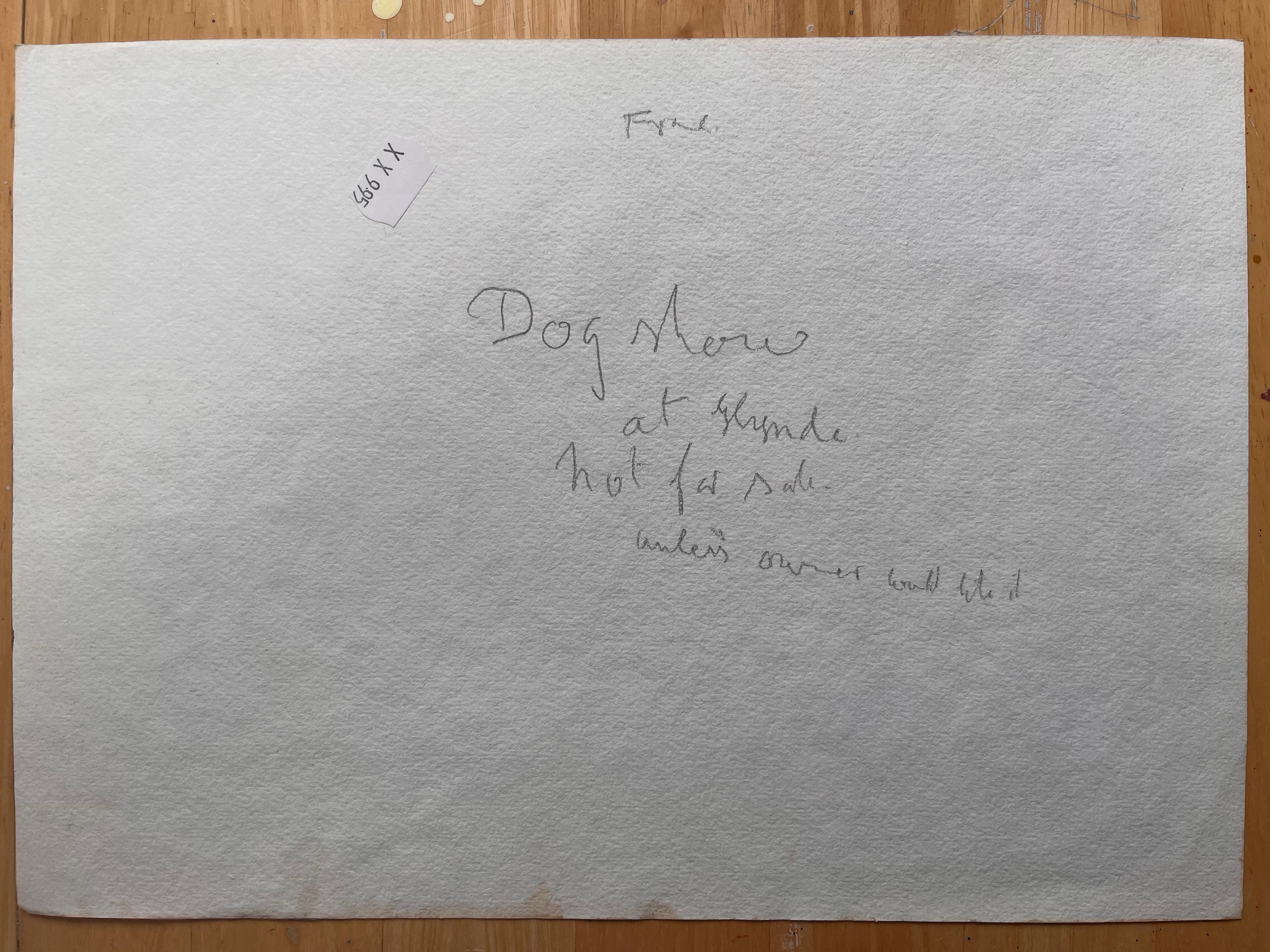 Acquerello britannico topografico finemente dettagliato di un'esposizione canina a Glynde Place 1