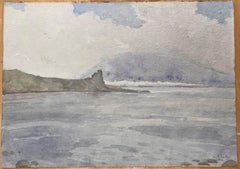 Finely Detailed British Watercolor Topographical of Aros Castle