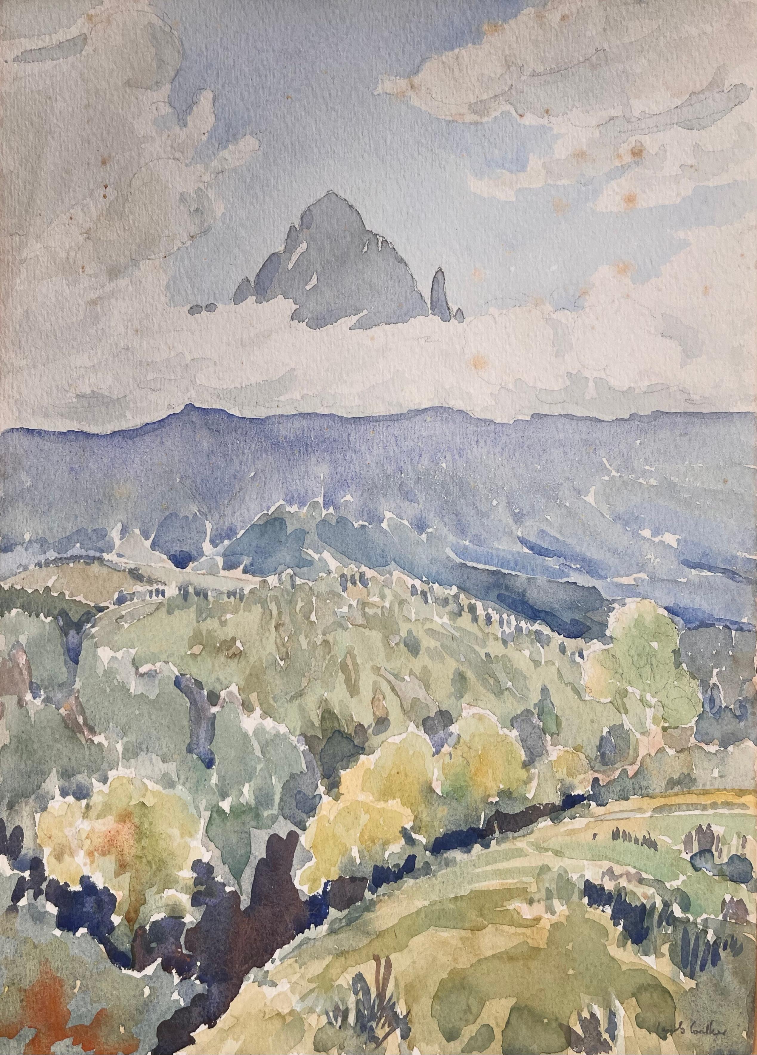 Fein detaillierte britische Aquarell-Topographie des Mount Kenya in Ostafrika