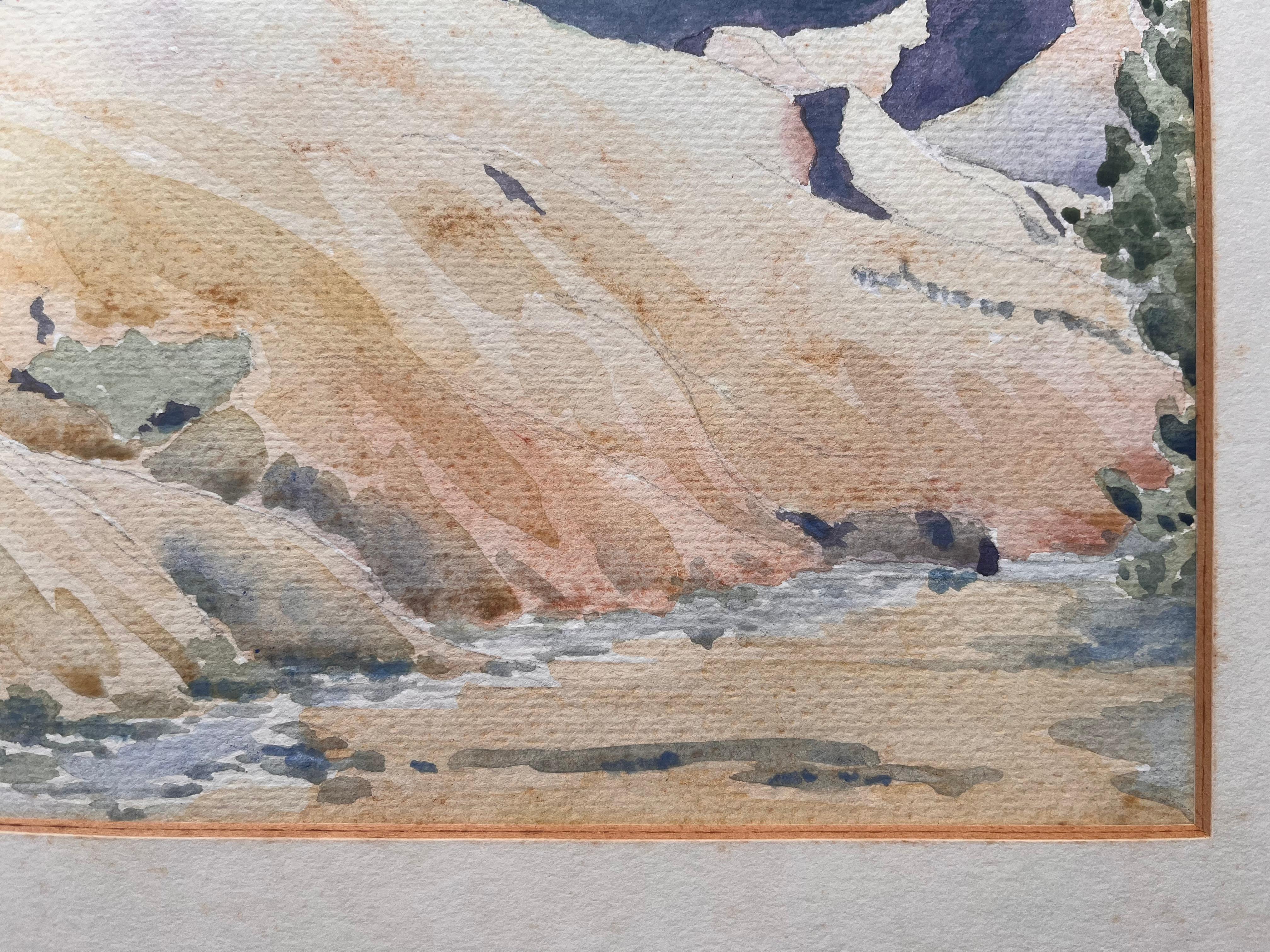 Fein detaillierte britische Aquarell-Topographie des National Parks (Impressionismus), Art, von Ian G. Walker