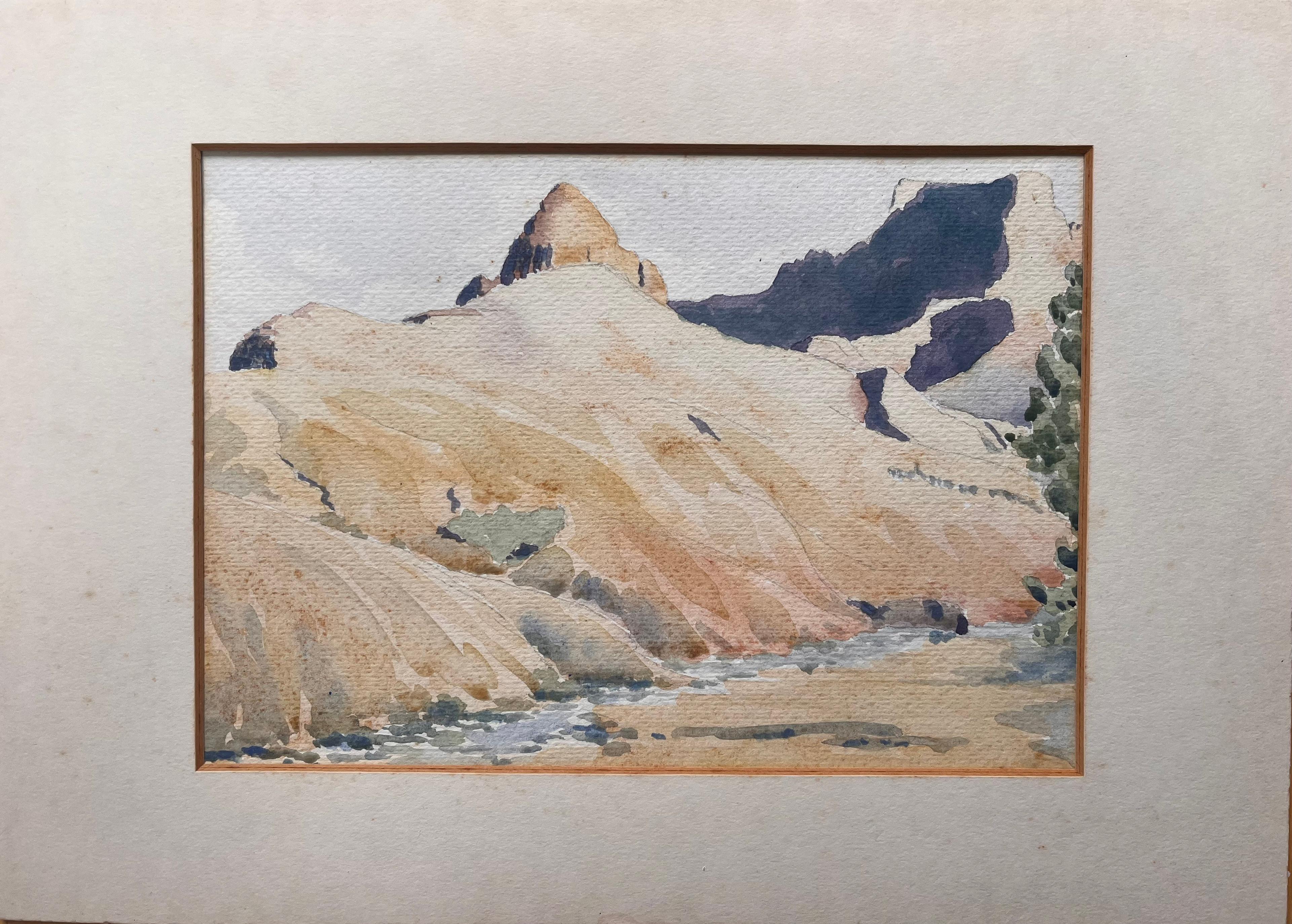 Finely Detailed British Watercolor Topographical of National Park