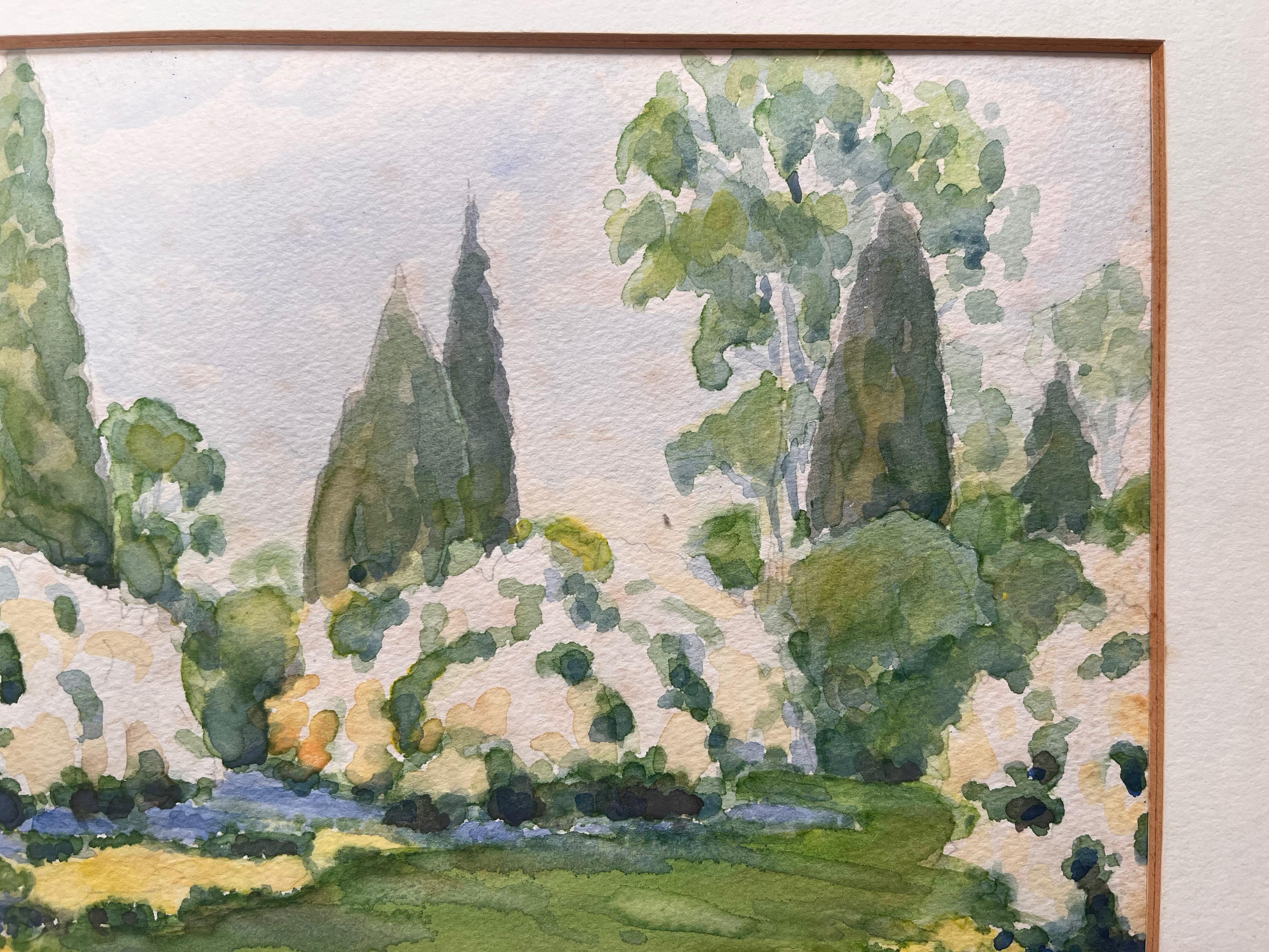 Acquerello topografico inglese finemente dettagliato di Sheffield Park - Art Impressionismo di Ian G. Walker