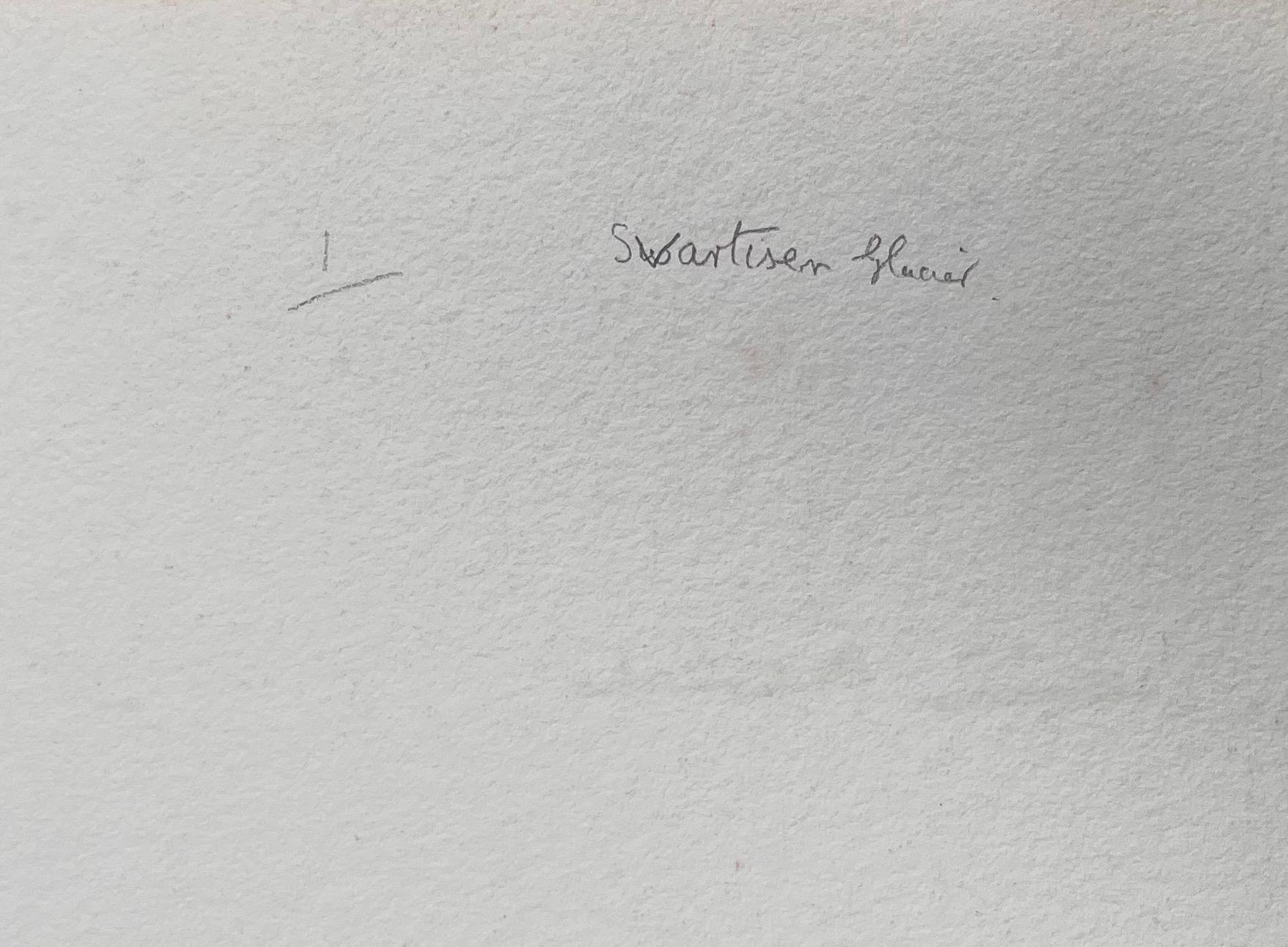 Acquerello topografico inglese finemente dettagliato del ghiacciaio Svartisen in Norvegia in vendita 2