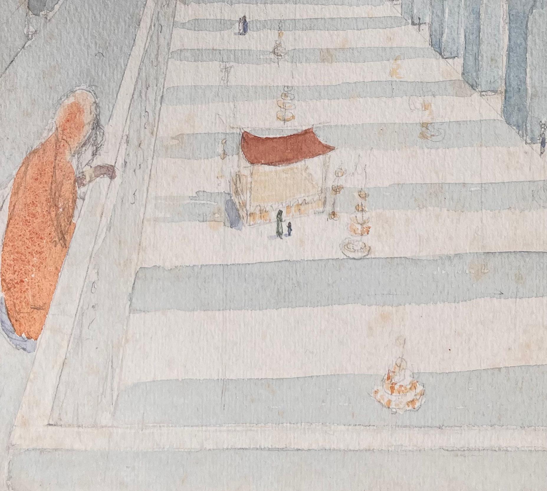 Acquerello britannico topografico finemente dettagliato del Grande Imambara - Painting Impressionismo di Ian G. Walker