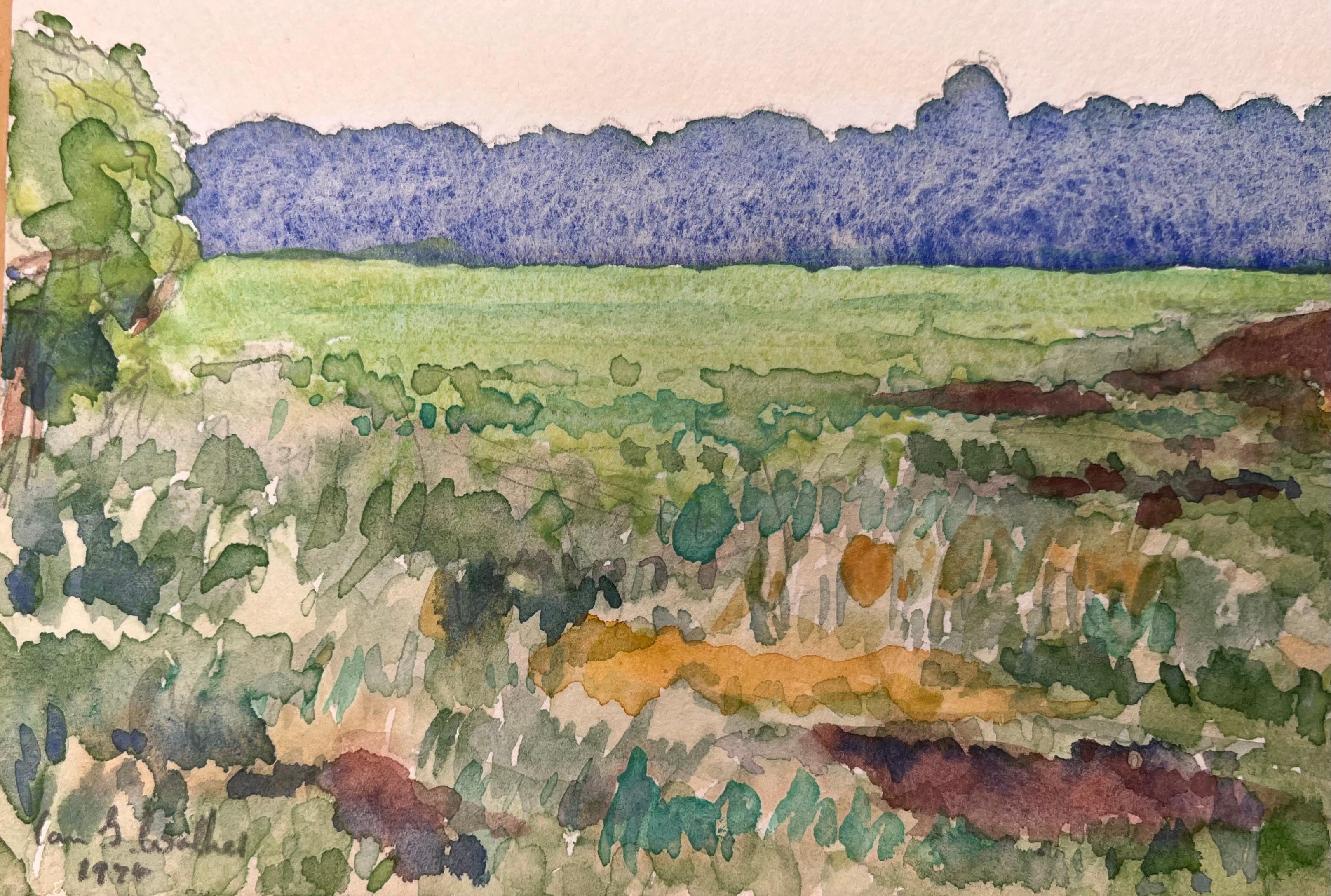 Finely Detailed British Watercolor Topographical the Top of Dunsmore Lane For Sale 1
