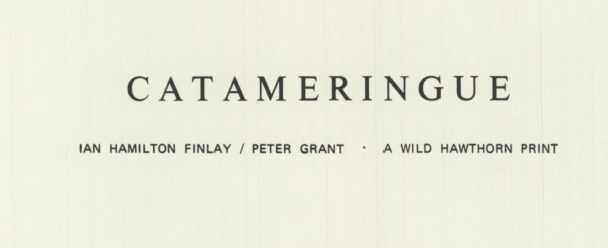 1970 Ian Hamilton Finlay 'Catameringue'  For Sale 2