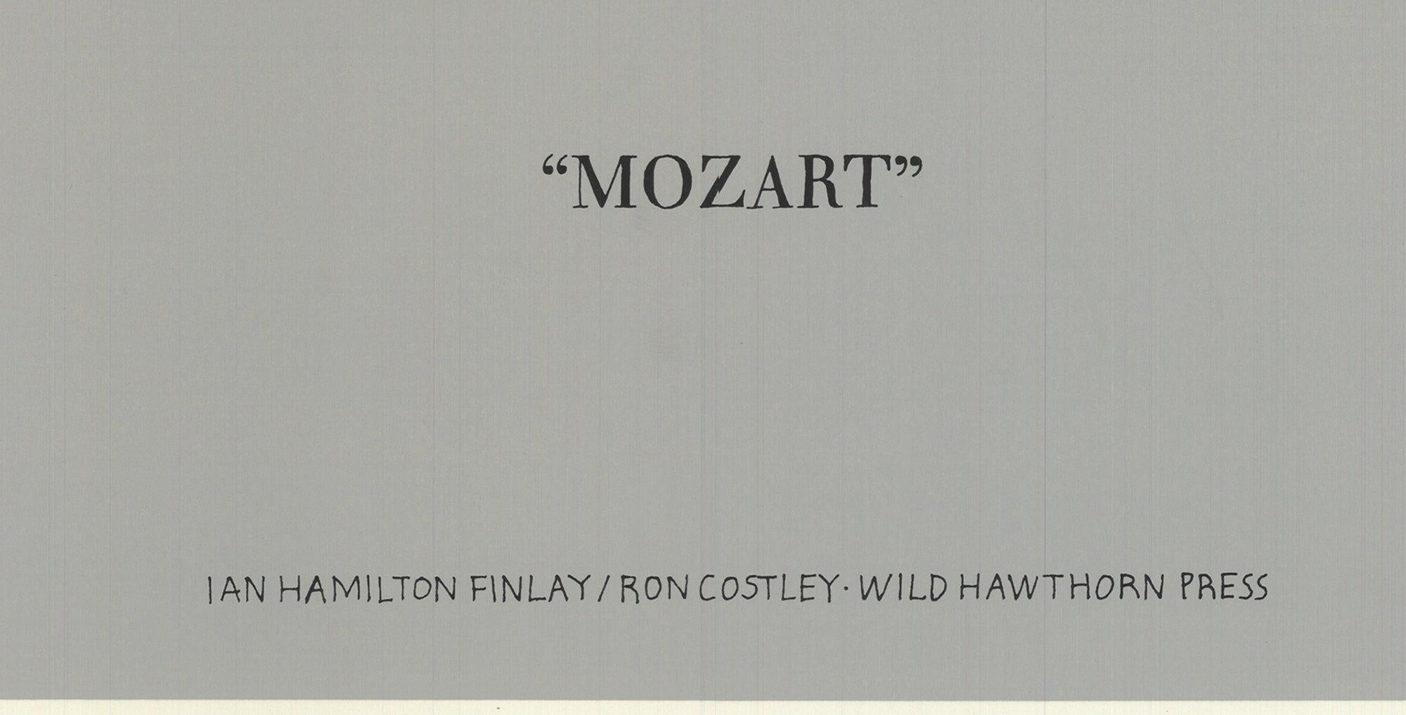 1970 Ian Hamilton Finlay 'Homage to Mozart' hand signed lithograph For Sale 2