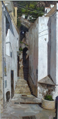 Back Street Amalfi - original landscape painting contemporary modern Art 21st C
