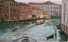 Darkness Falls Canale Grande Venice - original Italy Holiday landcape painting