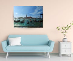 Gondoliers-impressionnisme original paysage urbain de Venise peinture à l'huile-art contemporain