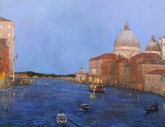 New Moon Venice - Original city landscape painting contemporary modern art