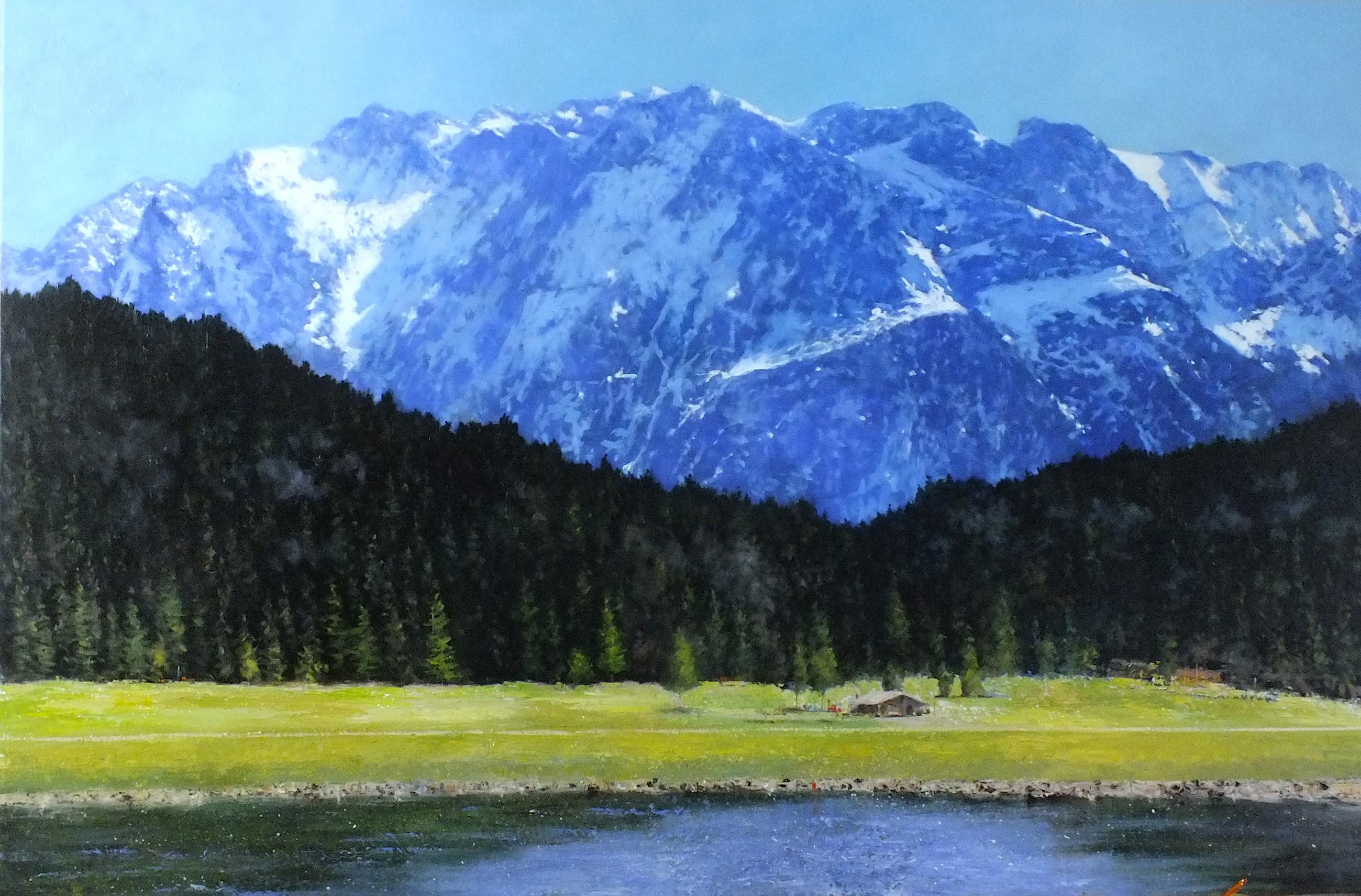 Ian Hargreaves Landscape Painting - Promise of Spring -original impressionist seascape oil painting-modern Art