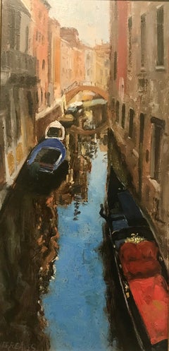 Reflections Venice - Original cityscape oil painting modern impressionism art