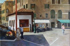 Shall I ask Her? - venetian cityscape impressionism street modern oil painting