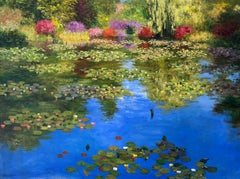 Primavera en Giverny - obra de arte original del impresionismo contemporáneo - pintura al óleo