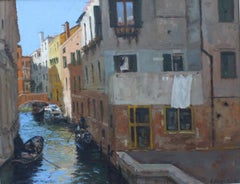 Venezianischer venezianischer Canal V - Original Stadt  Landschaftsmalerei