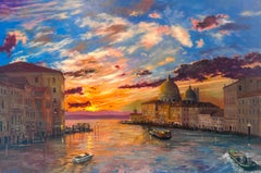 Venice-Risers III -original impressionism seascape oil painting-contemporary Art