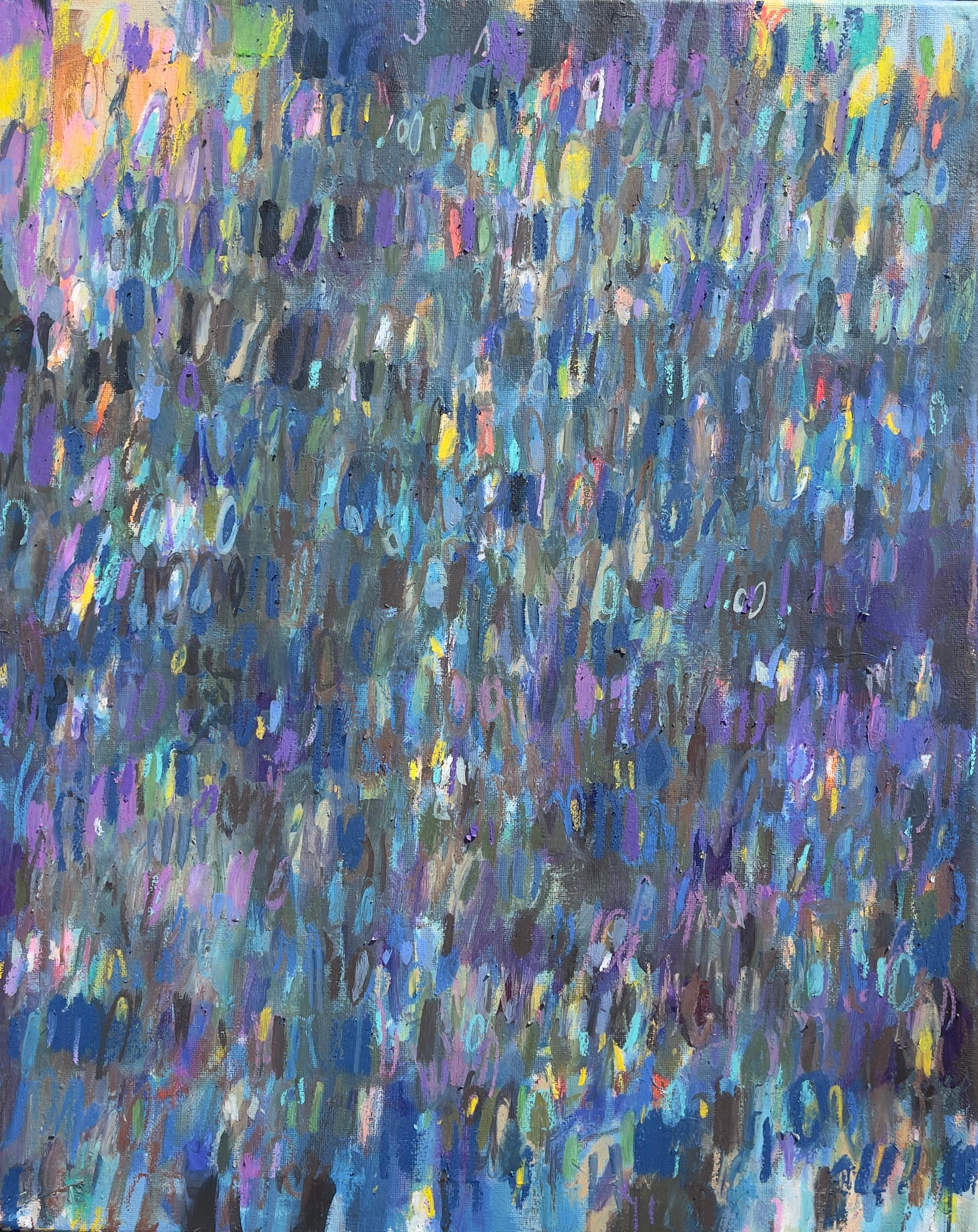 Hours violettes, peinture abstraite - Mixed Media Art de Ian  Hargrove