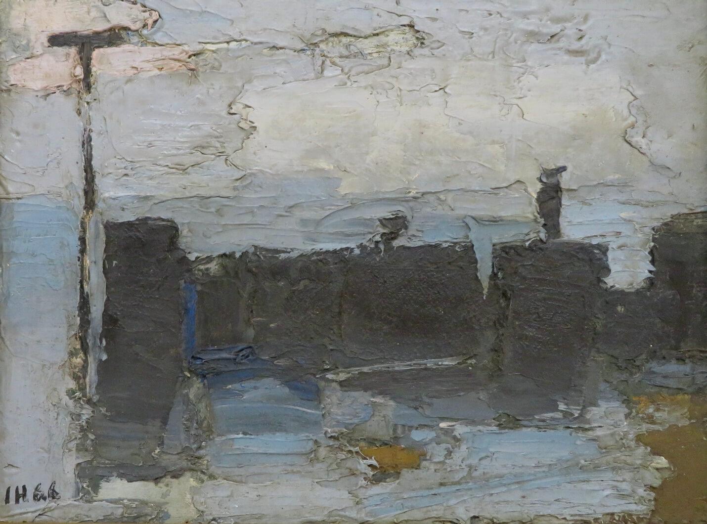 Peinture à l'huile post-impressionniste anglaise des années 1970, signée BEACH SCENE ESSEX en vente 1