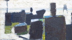 Ian Hay (1940-) British original marine semi abstract modernist oil painting 70s
