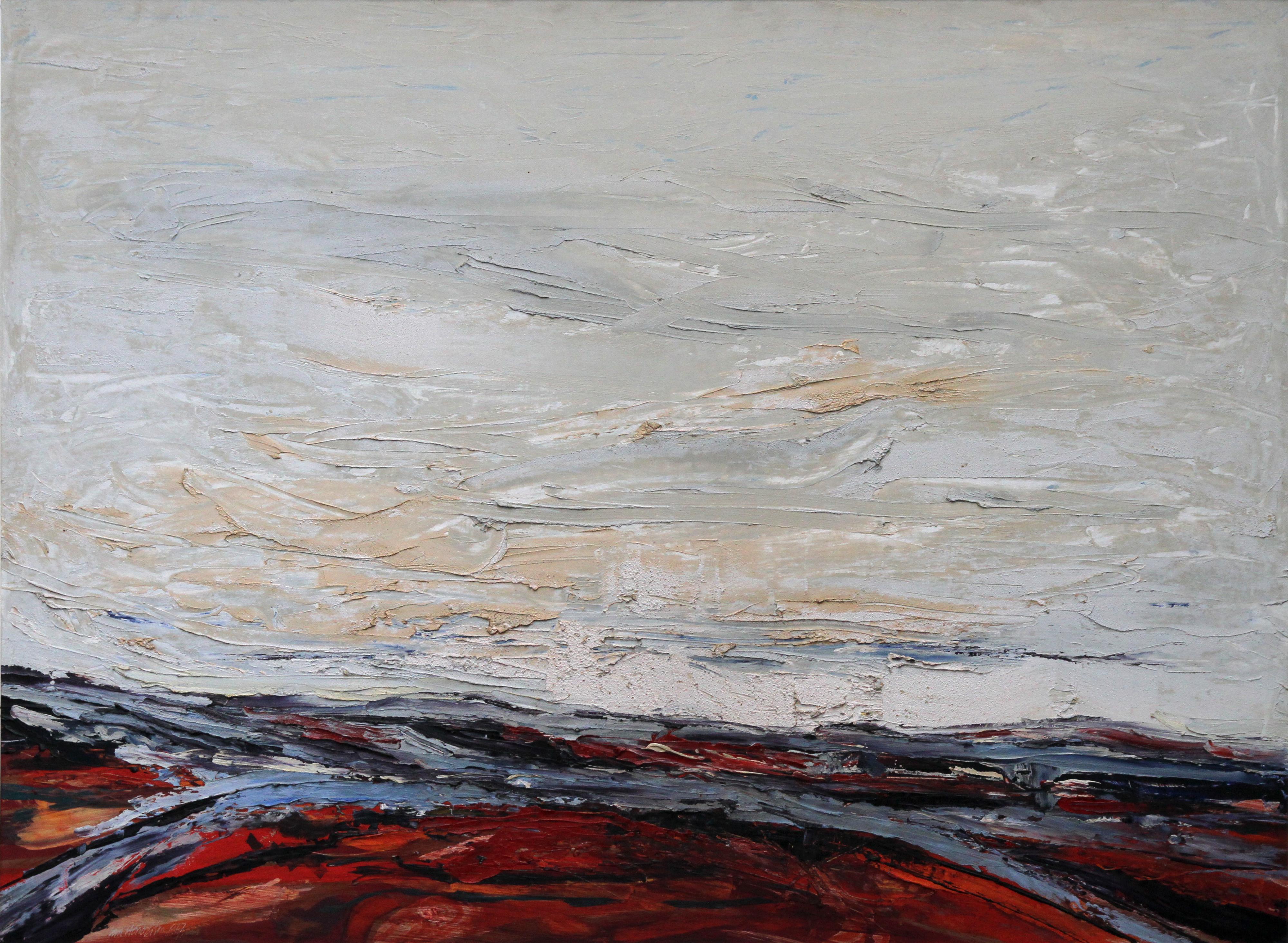 Routes Across a Landscape - British Australian 60's Expressionist oil painting  - Painting by Ian Henderson